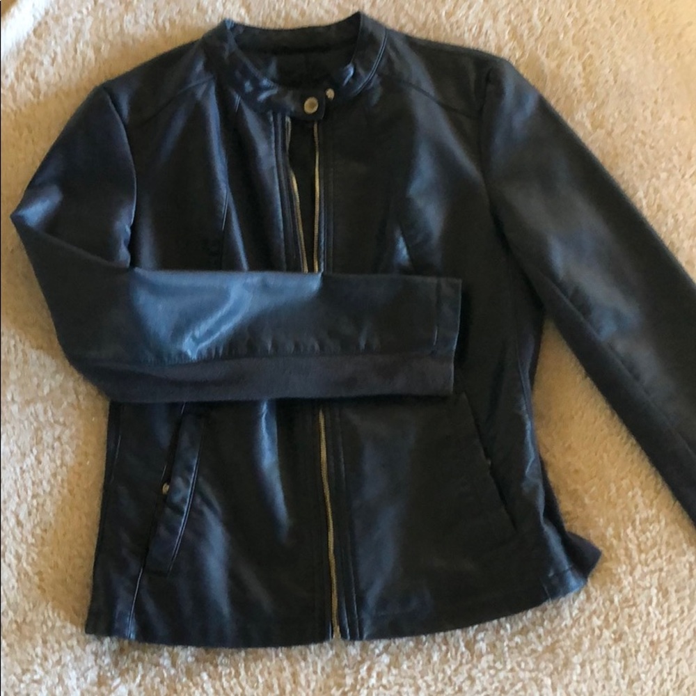 Express pleather and knit jacket